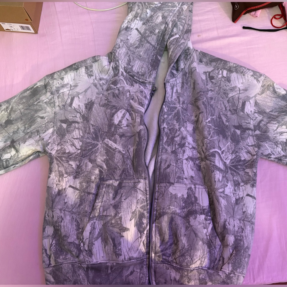 Hollister Gray Camo Boxy Fit Jacket